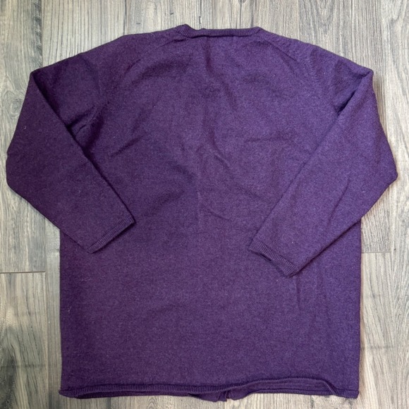 VIKTOR ALFARO Purple 100% Wool Cardigan Button Front V-Neck Women's Size L - Picture 2 of 5